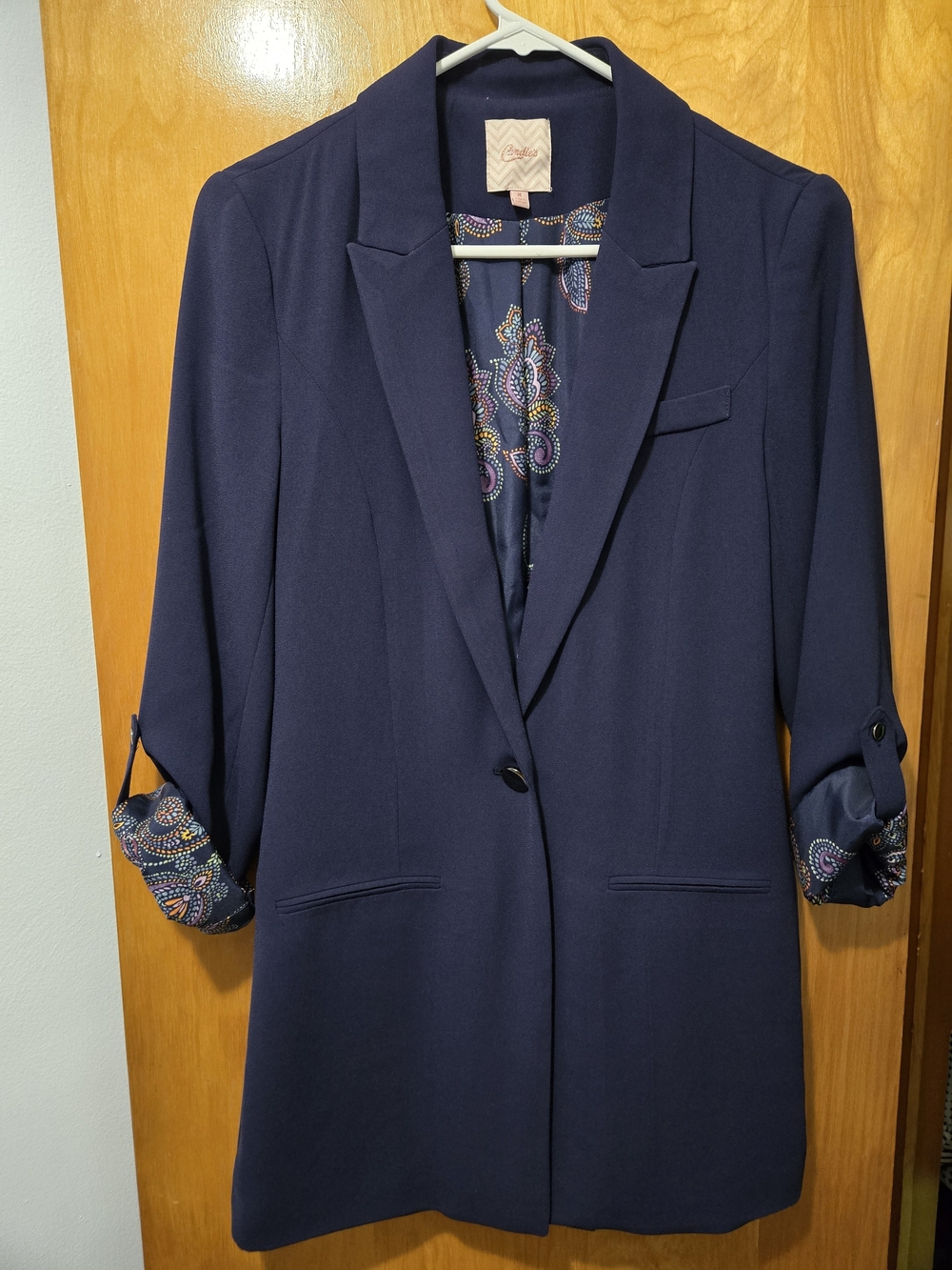 Candie's Navy Blazer with Paisley Lining